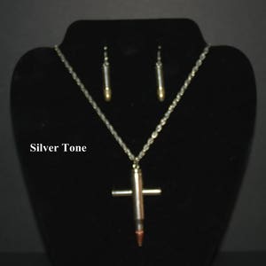 Bullet Cross and/or bullet earrings Handcrafted
