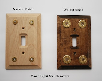 Custom wood light switch covers w/bullets