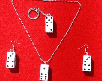 Lucky Seven Dice Earring and Necklace Jewerly Set
