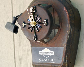 Unique old Lawn Mower parts clock