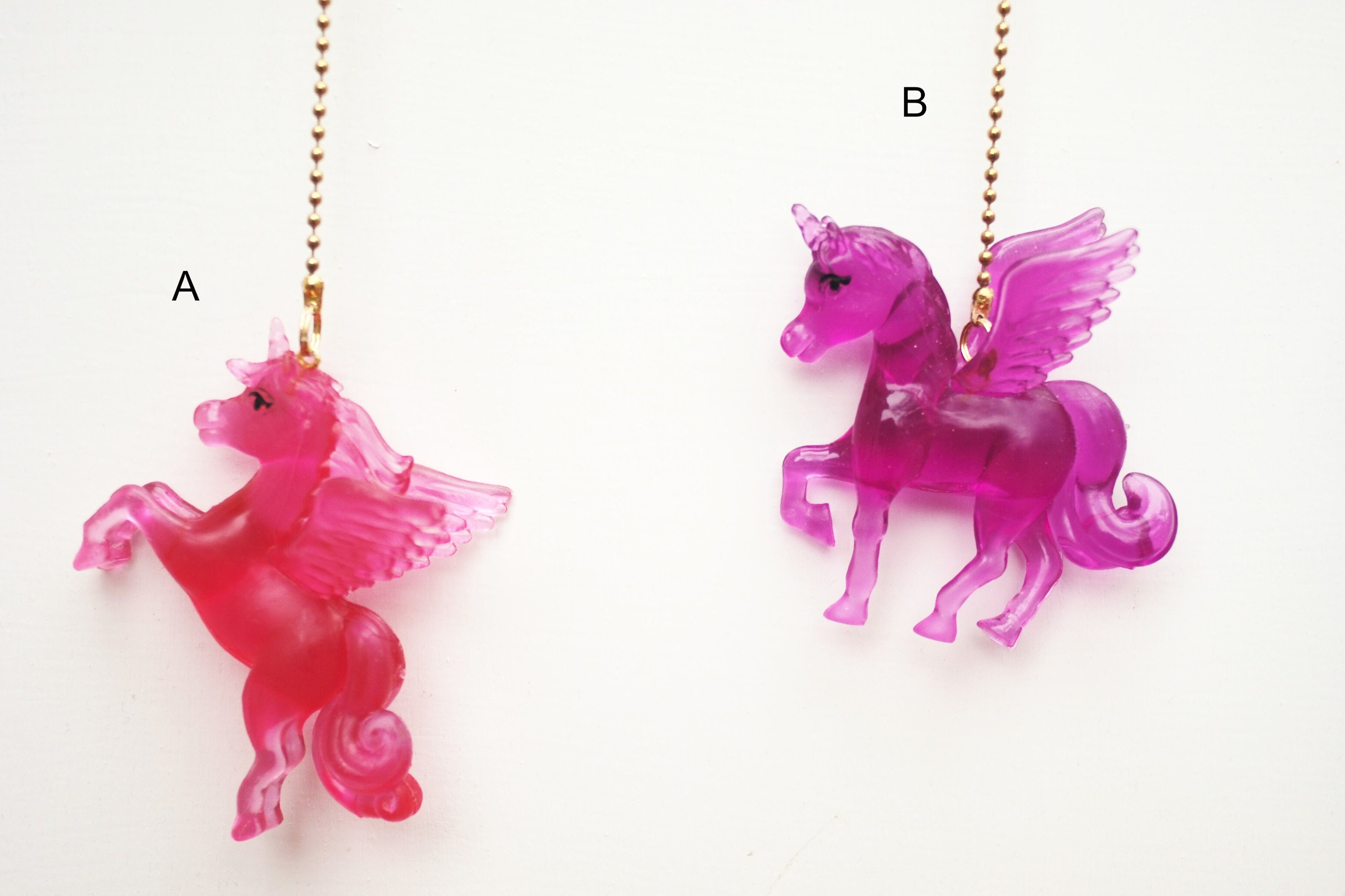 Translucent Colorful Winged Unicorn ceiling fan chain pulls