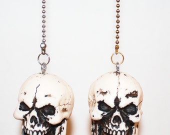 Skull Ceiling fan/light pull chain or Paperweight ---unique