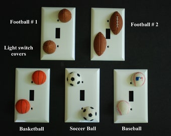 Sports ball light switch covers