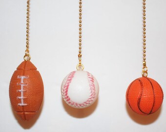 Football,Baseball.Basketball,Golf Ball Key Chain or Ceiling Fan/Light Pull  Chain           n