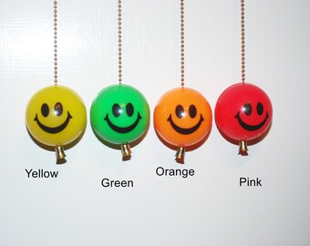 Large 2 inch Smiley Face ceiling fan chain pull