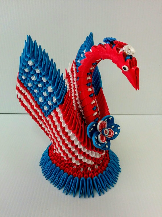 3d Origami Patriotic Swan