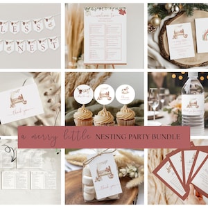 Mallpaket för fest med glad liten häckning, jul, babyshower, högtidsförberedelser, The Nest, pojke, flicka, könsneutral, babyförberedelser, B-011