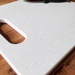 Corian Cutting Board, Charcuterie Board, Trivet, White Corian, Solid Surface, Cheese Tray, Cheese Board, Dishwasher safe image 2
