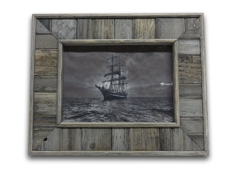 Barn Wood Picture Frame, Distressed Picture Frame, Gray Picture Frame, Handmade Rustic Wood Frame, Country Home Decor, 5x7 frame image 1