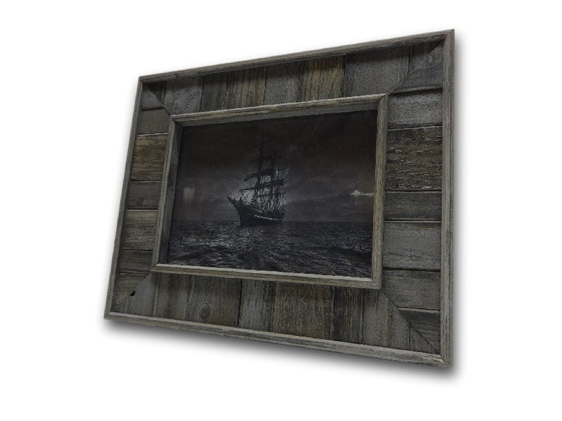 Barn Wood Picture Frame, Distressed Picture Frame, Gray Picture Frame, Handmade Rustic Wood Frame, Country Home Decor, 5x7 frame image 3