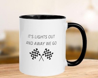 It's Lights Out and Away We Go Mug,Vintage Formula 1 Coffee Mug,Racing Inspired Mug,Grand Prix Racing Cup,Formula 1 Mug,Formula 1 Merch