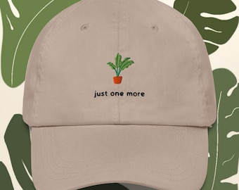 Potted plant hat, Embroidered Plant Hat for Nature Lovers, Minimalist Botanical Cap, Adjustable Dad Hat for Gardeners & Plant Parents