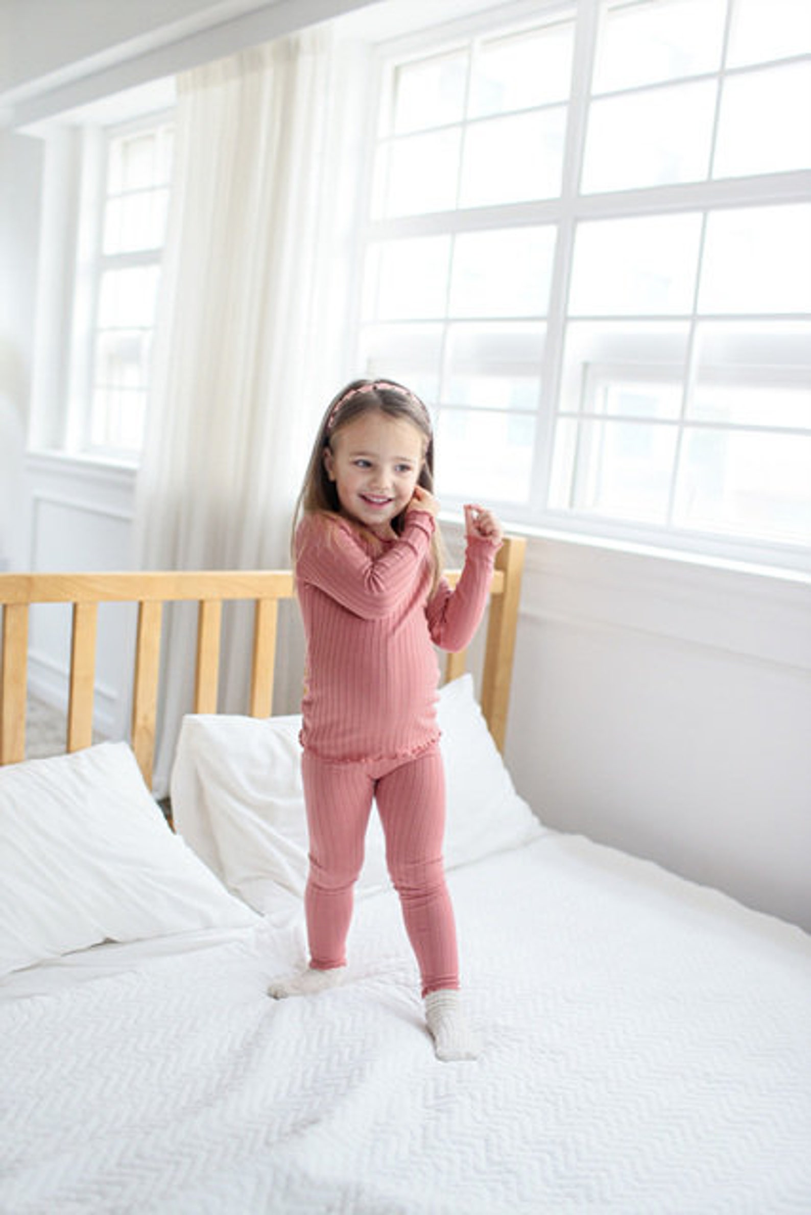 12M7T Infant Kids Girls Modal Pajama Sleepwear Set Rib Etsy