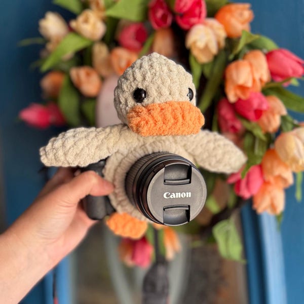 ¡Pato de ganchillo con forma de lente y ala que chirría! *HECHO A MEDIDA* ¡Actualizado y nuevo!