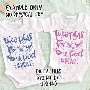 due piselli in un baccello, #pea1 #pea2 divertente gemelli bambino fratelli migliori amici file digitali, svg, dxf, pdf, jpg, png, decalcomanie del vinile di diy, stampabile