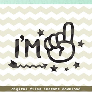 First Birthday Number, Hand Number “i’m ONE” Kids Digital Cut Files ...