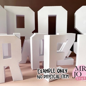 10 height BIG 3D alphabet letters A-Z digital download cut files, SVG template for Cricut, DIY craft image 9