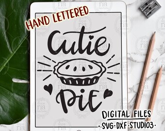 Cutie pie, cute newborn baby girl digital files, SVG, DXF, studio3, jpg, png instant download, diy vinyl decals, printable