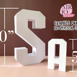 10 hoogte GROTE 3D Alfabetletters A-Z digitale download gesneden bestanden, SVG sjabloon voor Cricut, DIY ambacht afbeelding 2