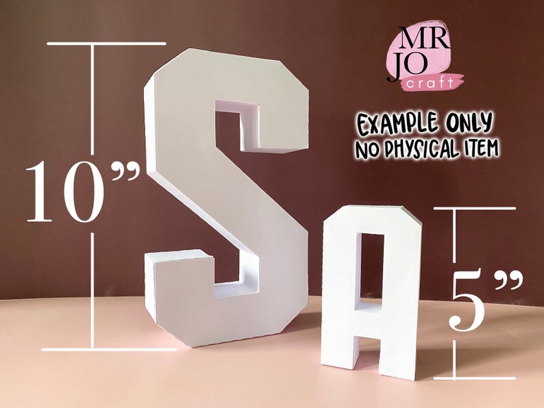 10 height BIG 3D alphabet letters A-Z digital download cut files, SVG template for Cricut, DIY craft image 2