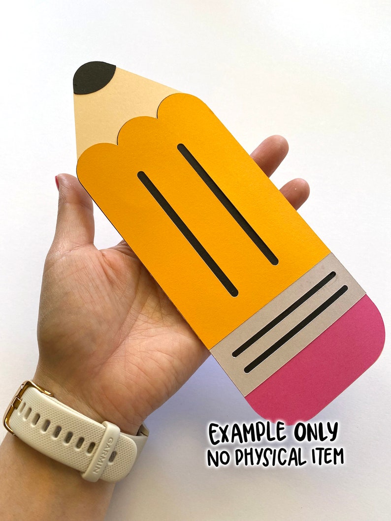 Pencil Gift Card Holder SVG Template School Students Class Etsy