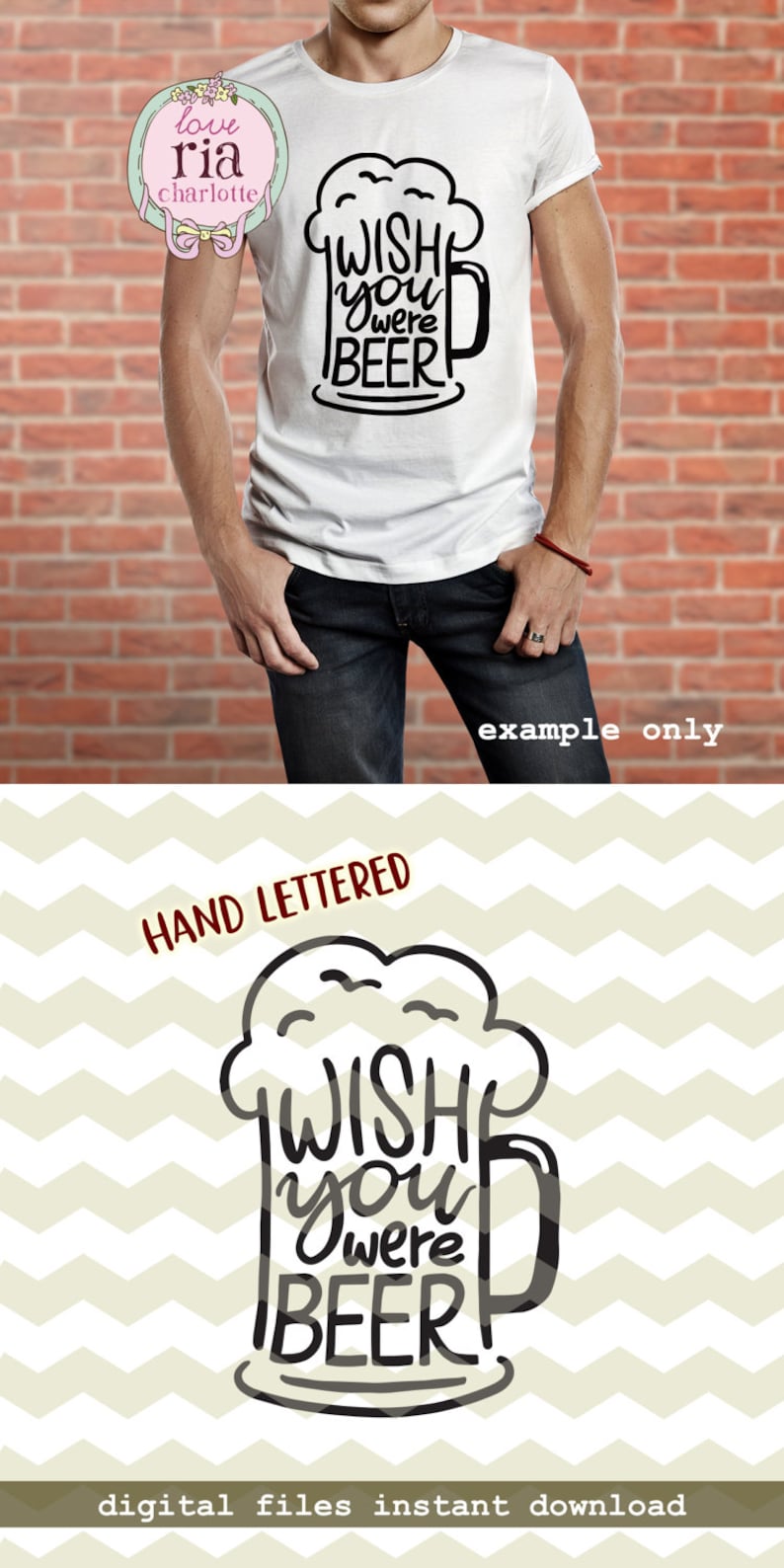 Wish You Were Beer Fun Funny Quirky Beer Lover Glass Mug Etsy Australia