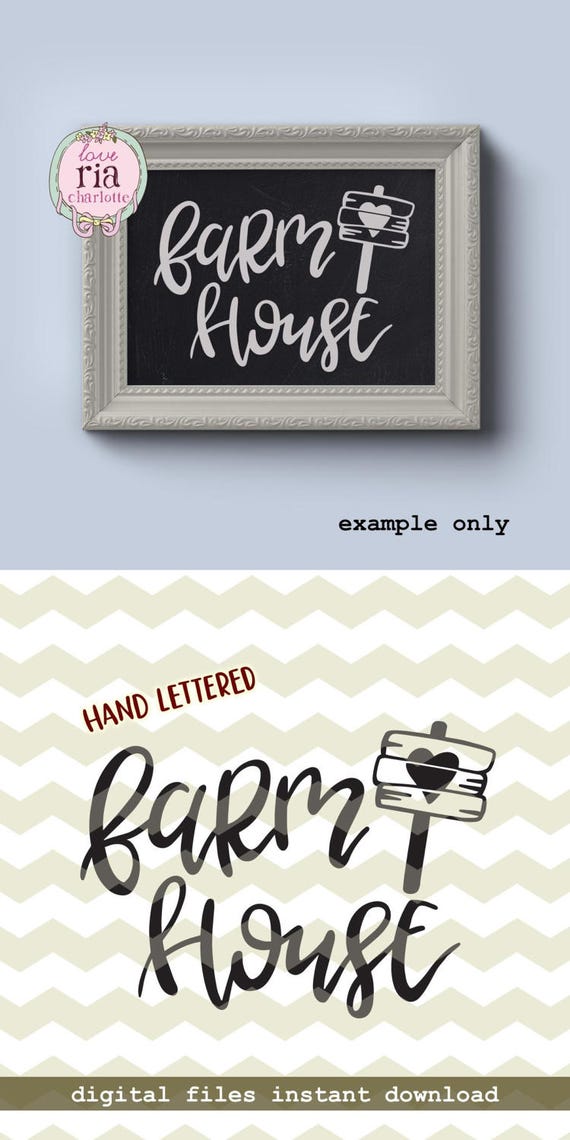 Farm house, hand lettered farmhouse love wooden sign digital cut files, SVG, DXF, studio3 instant download, diy vinyl decals