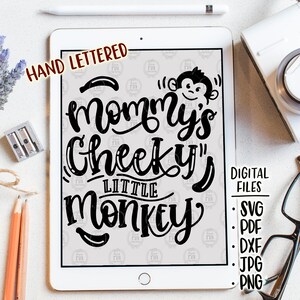 Mama's brutale kleine aapje, leuke leuke grappige eigenzinnige humor pasgeboren nieuwe babyjongens, digitale bestanden, svg, dxf, pdf, jpg, png, diy vinyl stickers