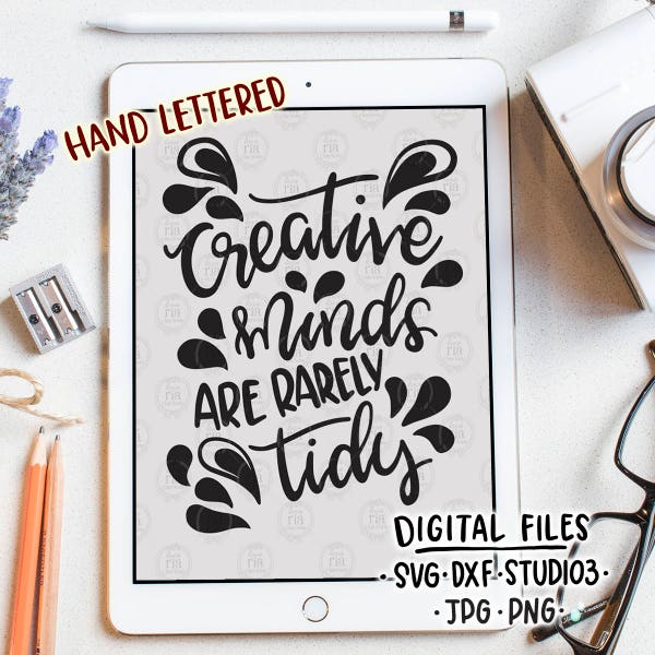 Creative minds, funny craft room quote digital files, SVG, DXF, studio3, jpg, png instant download, diy vinyl decals, printable