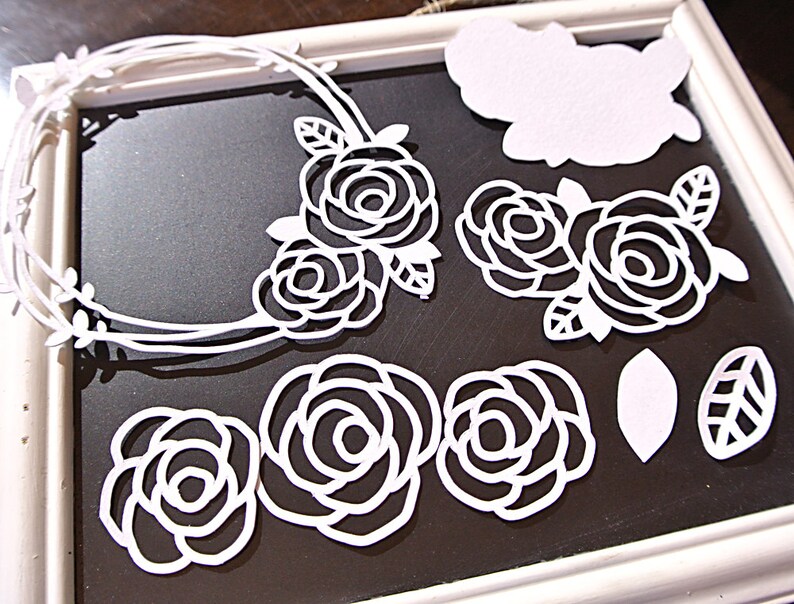 Download Rose flower wreath digital cutting files SVG DXF studio3 ...