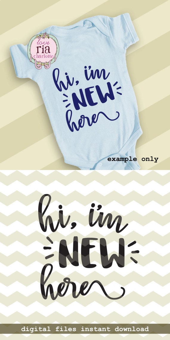Download Hi Im new here cute newborn new baby shower gift digital | Etsy