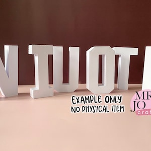 10 hoogte GROTE 3D Alfabetletters A-Z digitale download gesneden bestanden, SVG sjabloon voor Cricut, DIY ambacht afbeelding 7