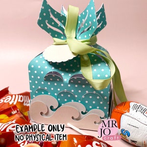 Mermaid Tail Favor Box SVG Template, Girl Girls Birthday Party Gift Box ...