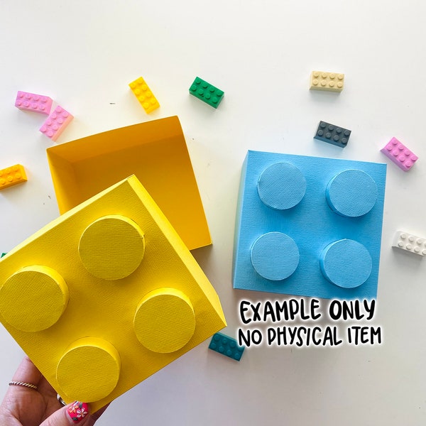 Building Toy Bricks Blocks Birthday Favor box digital download cut files, SVG template for Cricut, DIY party gift box idea