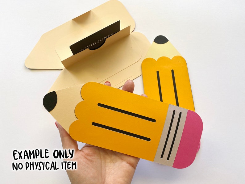 Pencil Gift Card Holder SVG Template School Students Class Etsy