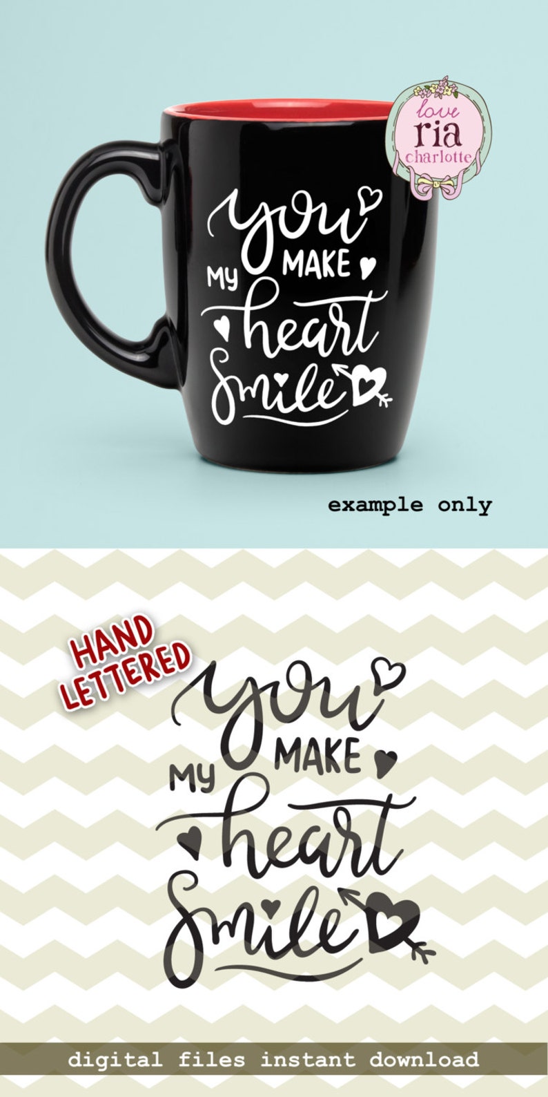 Valentina Your Smile Is Beautiful Quote You make heart smile love quote Valentine Valentines Day | Etsy