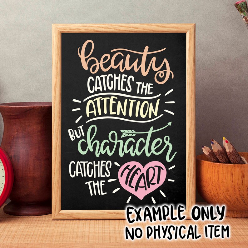 Beauty catches attention positive vibe inspiration quote Etsy