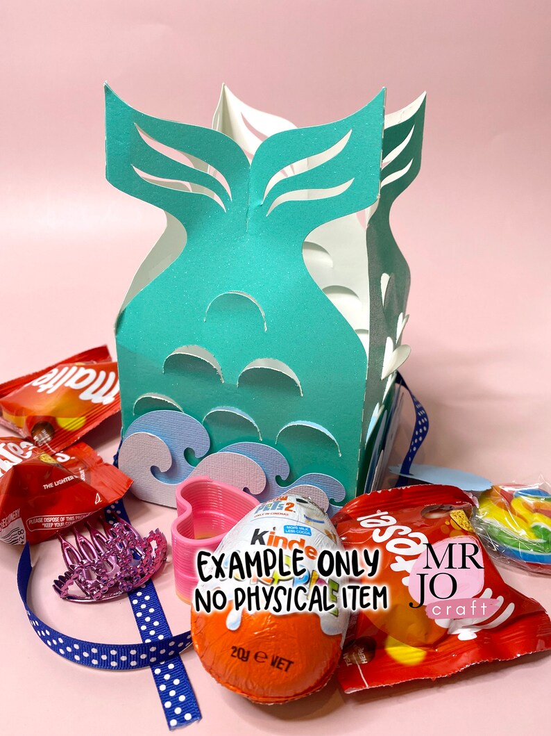 Mermaid Tail Favor Box SVG Template Girl Girls Birthday Party - Etsy