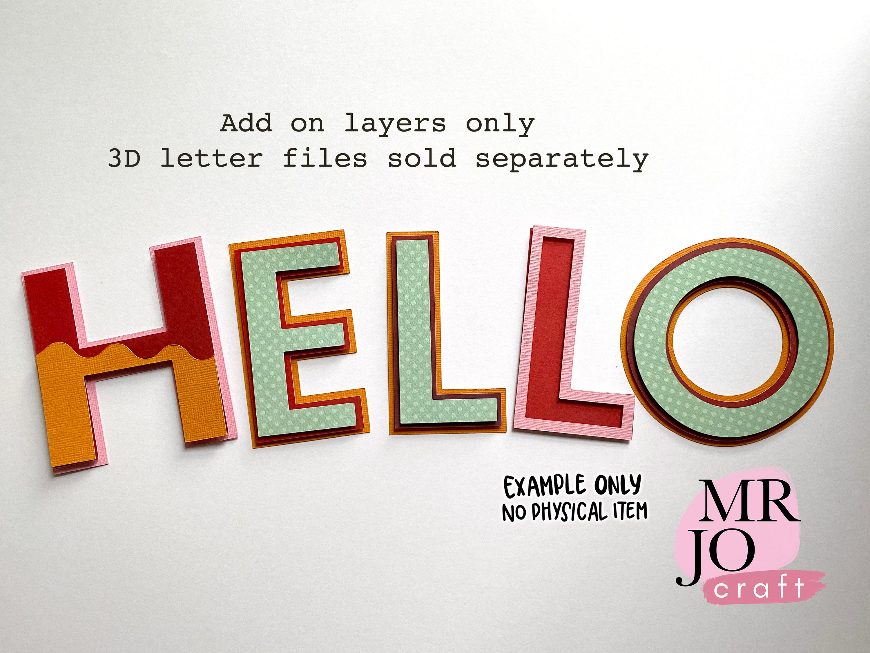 Add on layers only for 3D alphabet A-Z letters template digital downl…