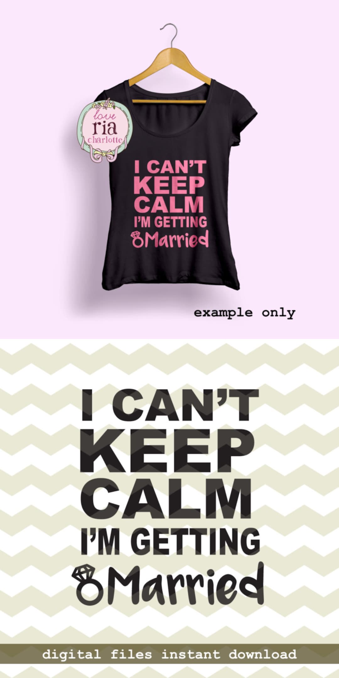 I Cant Keep Calm, Married Wedding Diamond Bachelorette Party Fun Quote ...