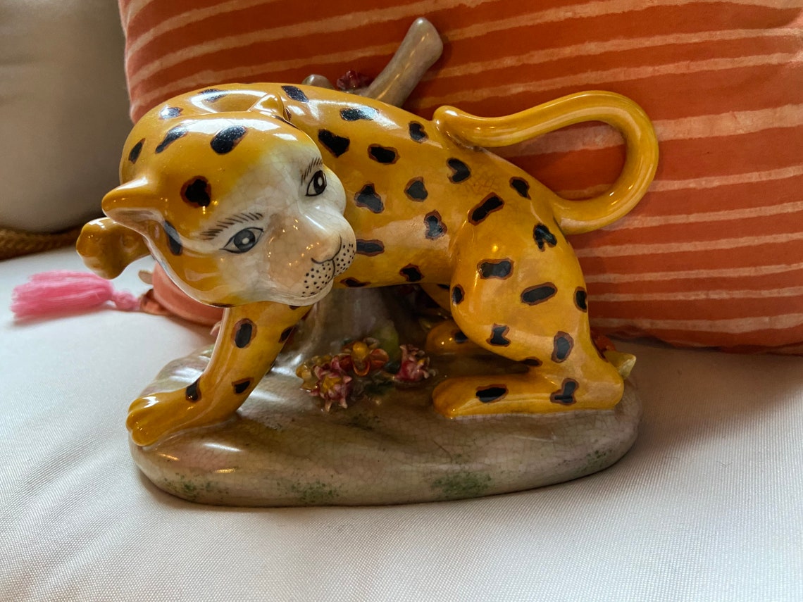 Vintage léopards en céramique guépards en céramique paire Etsy