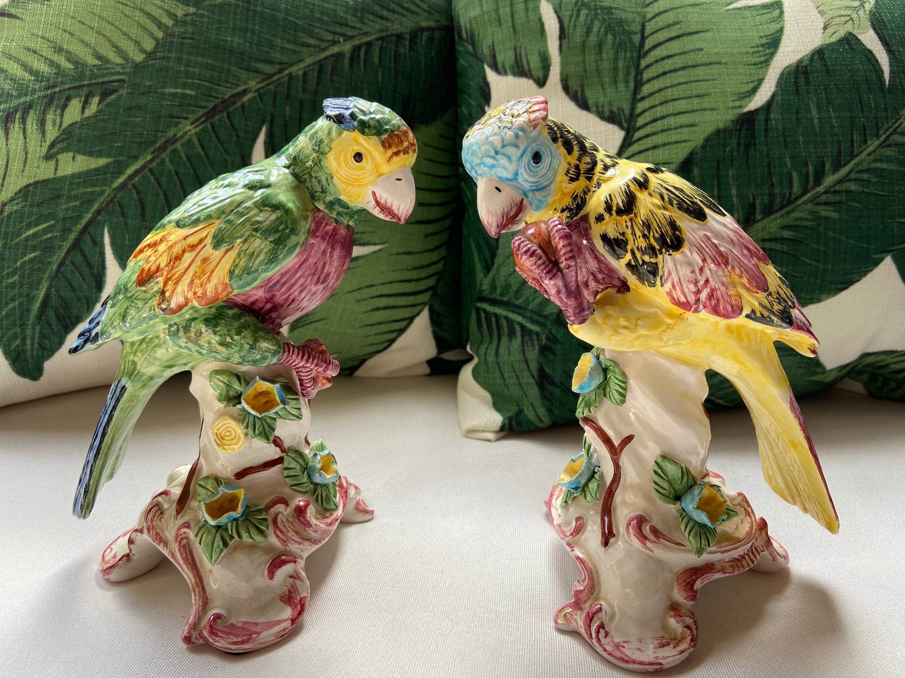 Vintage Ceramic Parrot Figurine by Chelsea House Italy