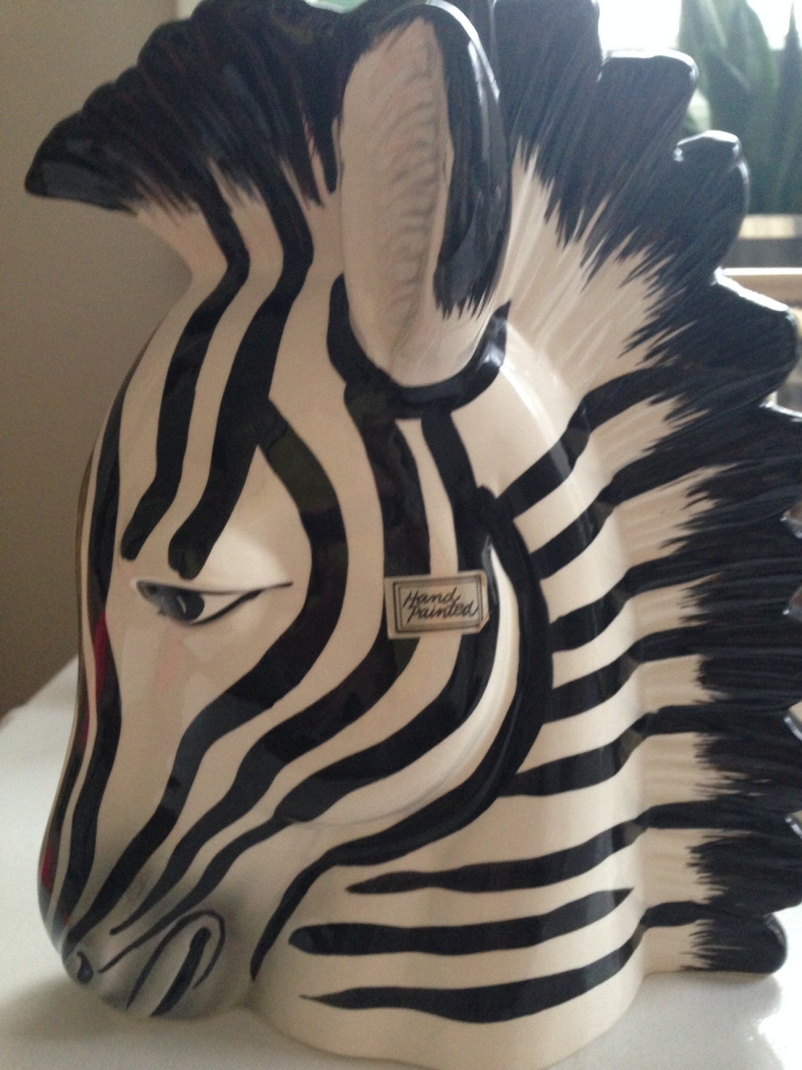 Vintage Fitz and Floyd Zebra Vase Ceramic Vase Zebra Head Vase Etsy