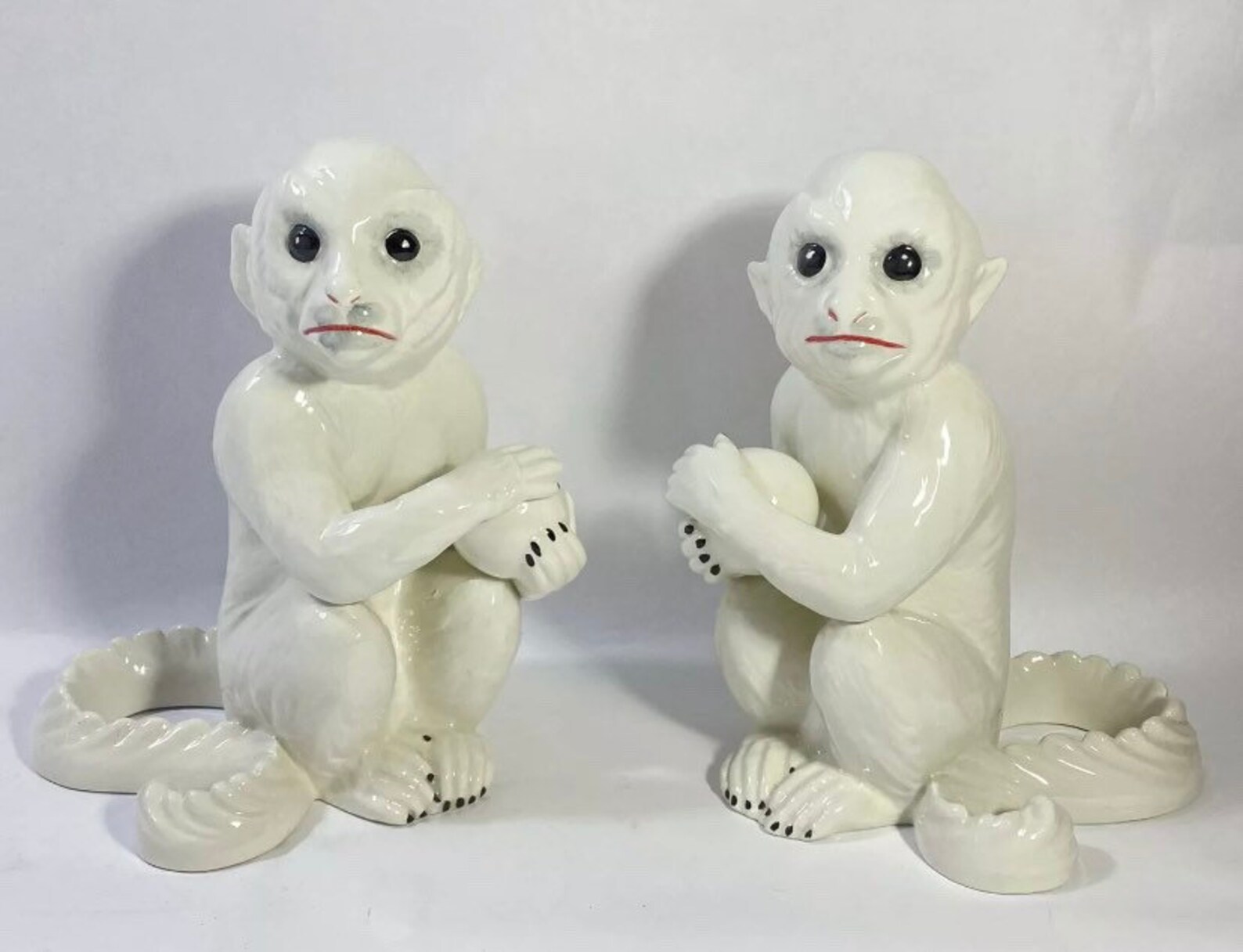 Vintage Ceramic Monkey Bookends Chelsea House Monkey Bookends Etsy