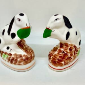 Vintage porcelain Rabbits Pair of rabbits Lucky rabbits Easter bunny rabbits ceramic rabbit figurines Metropolitan Museum of Art ceramics