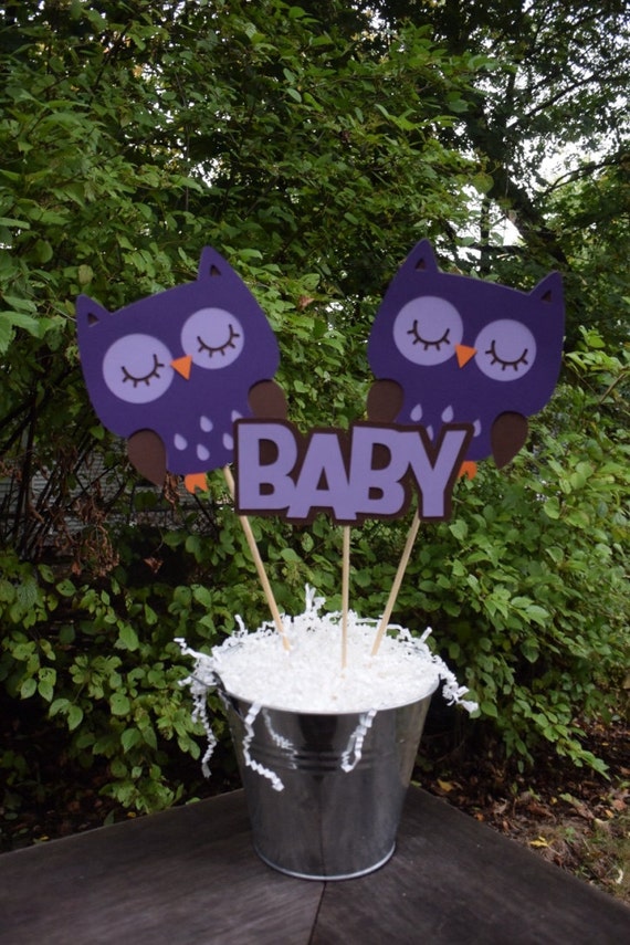 Owl Baby Shower Centerpiece Owl Table Decorations Boy Girl Or