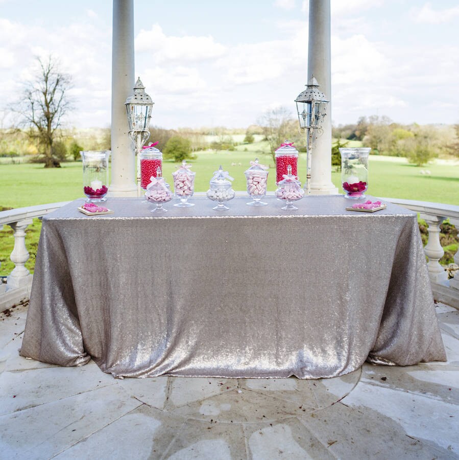 Silver Sequin Tablecloth Metallic Silver Sequin Tablecloth Etsy