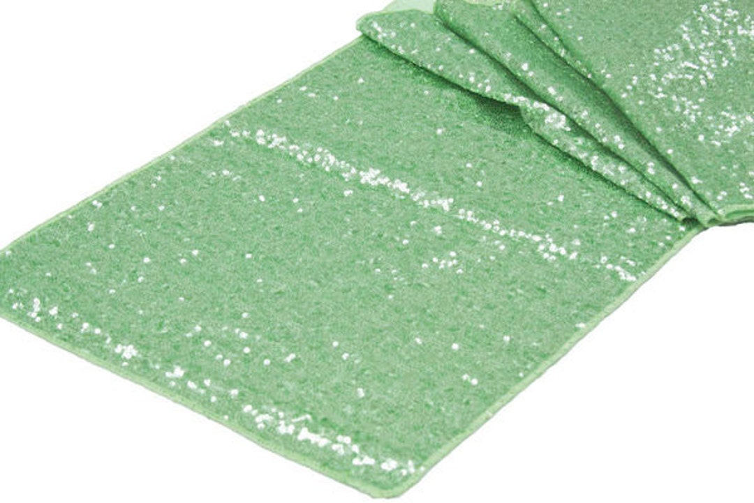 Mint Green Sequin Table Runner 12x 108 Inch Mint Green Etsy