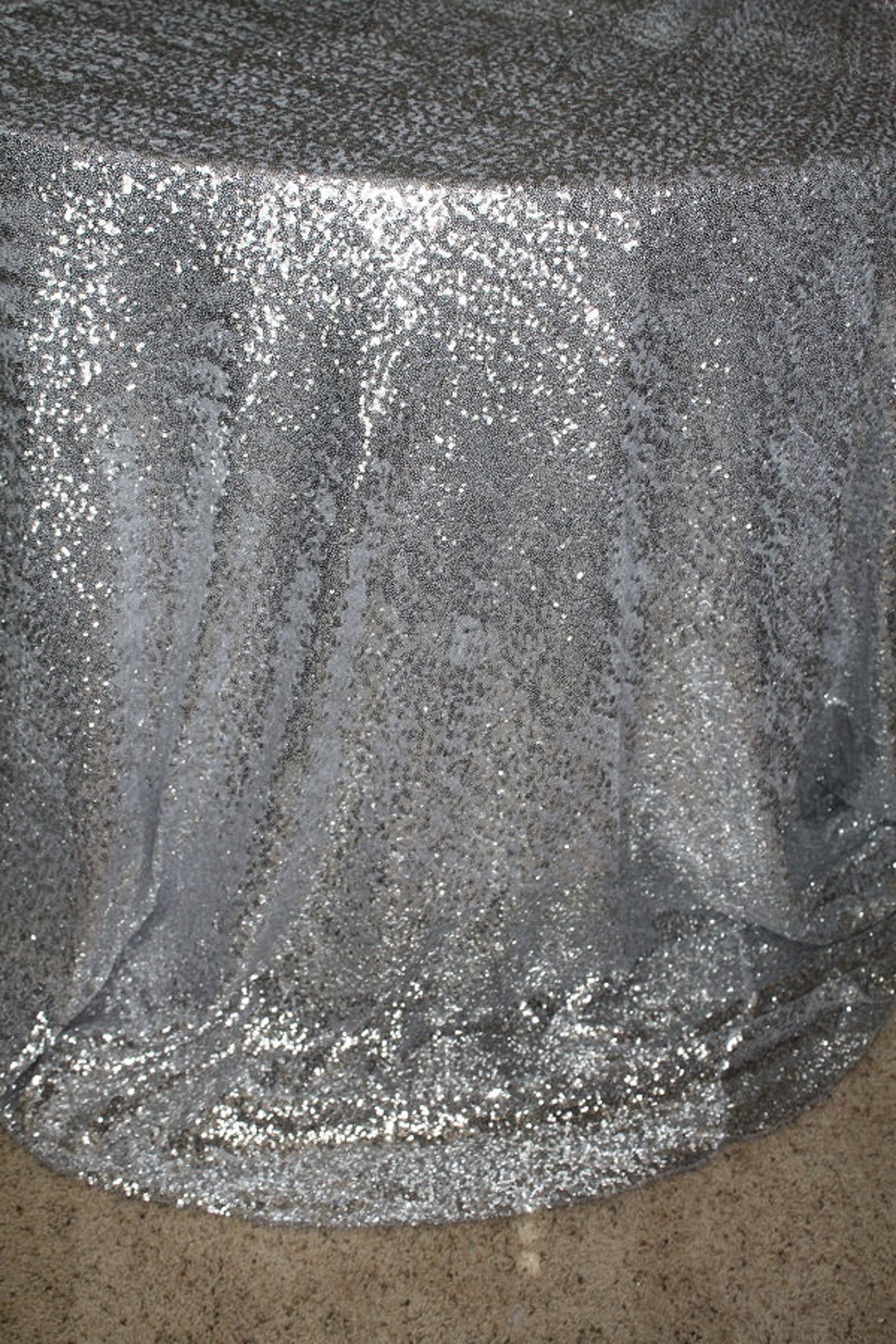Silver Sequin Tablecloth Metallic Silver Sequin Tablecloth Etsy