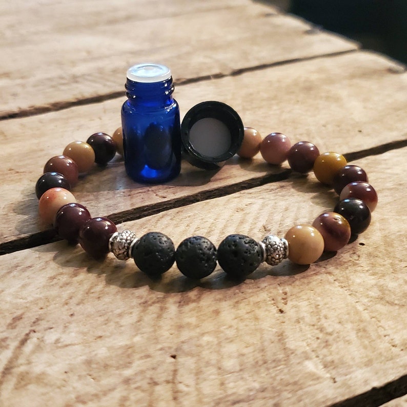 Lava bead bracelet w/ oils included Essential oil diffuser Etsy